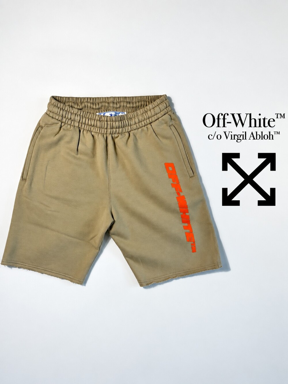 Off-White x Browns 50 Caravaggio Track Shorts Beige S NWT Rare Authentic